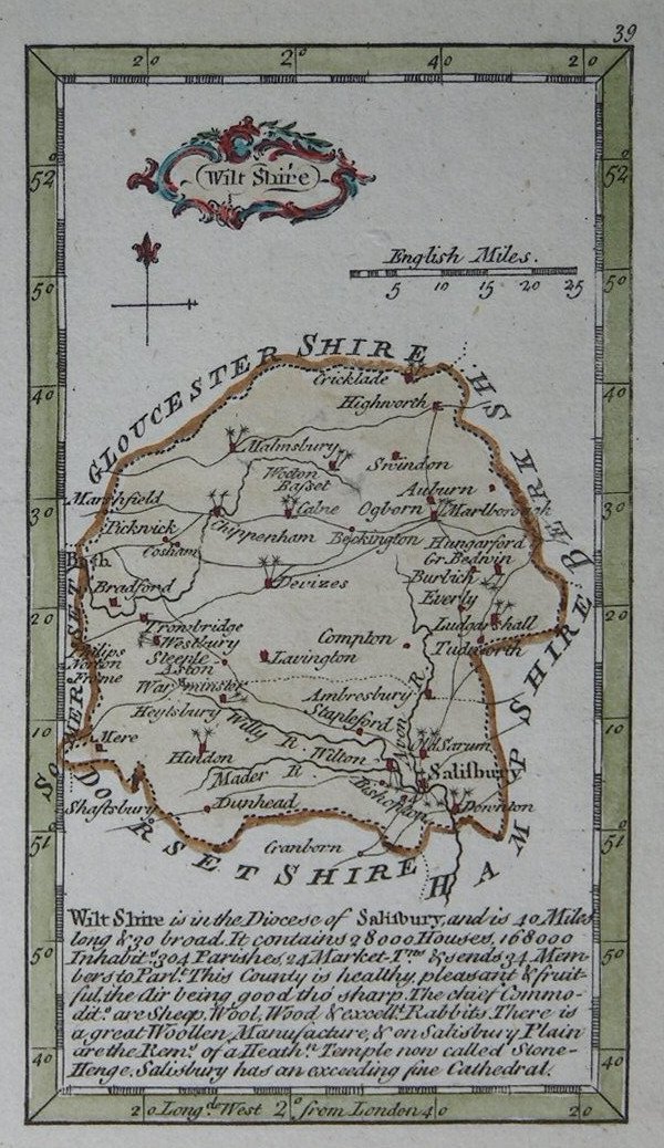 Map of Wiltshire - Gibson